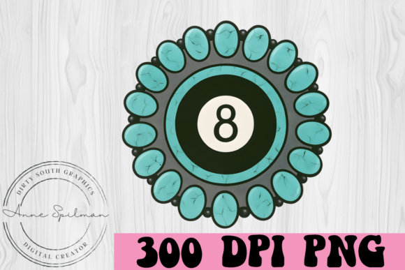 8 Ball Turquoise Gem Western Boho