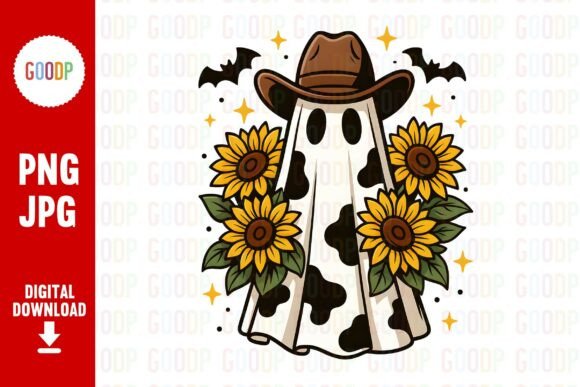 Cowboy Ghost Sunflower Halloween Png Review