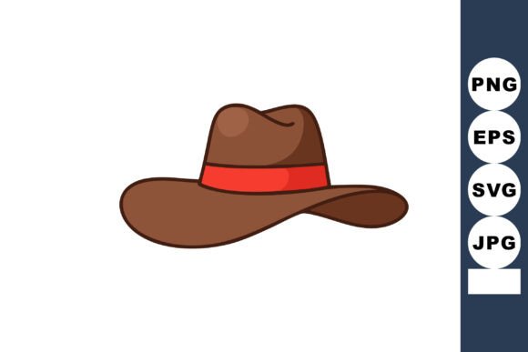 Cowboy Hat with Red Band Vector: A Simple Western Embroidery Gem