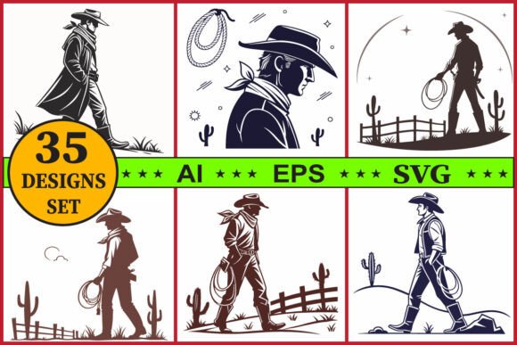 Cowboy Silhouette Vector Clipart Set Review: Real-World Embroidery Insights