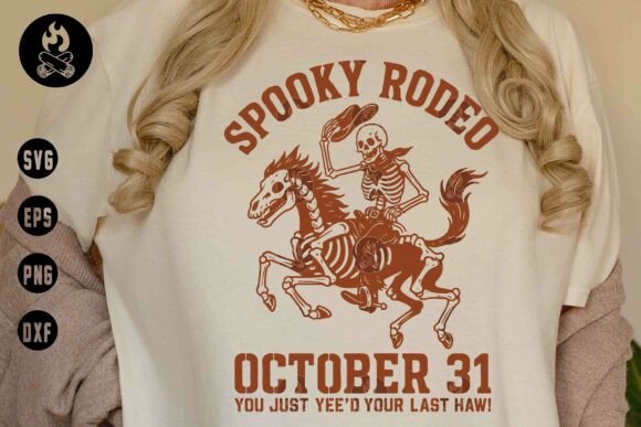 Spooky Rodeo Halloween SVG: A Bold Western Embroidery Design