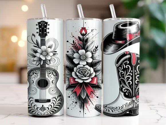 Western Country Cowgirl Tumbler Wrap PNG Review for Real Projects