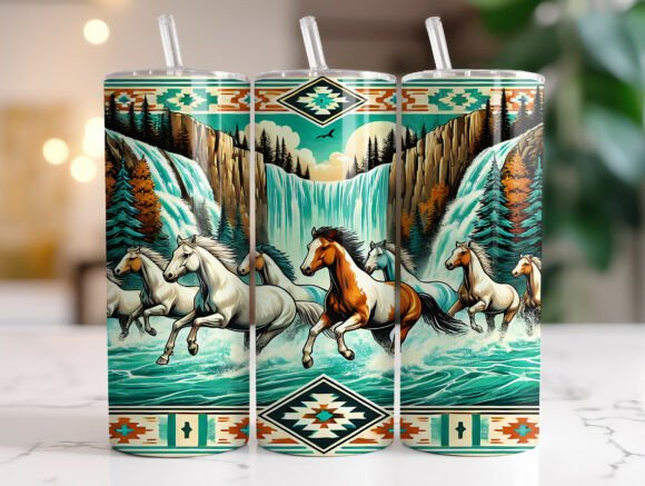 Western Pattern Horse Tumbler Wrap Design Review